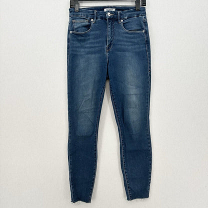 Good American Jeans Womens 8 29 Good Waist Crop Skinny Ankle Blue Denim Fray