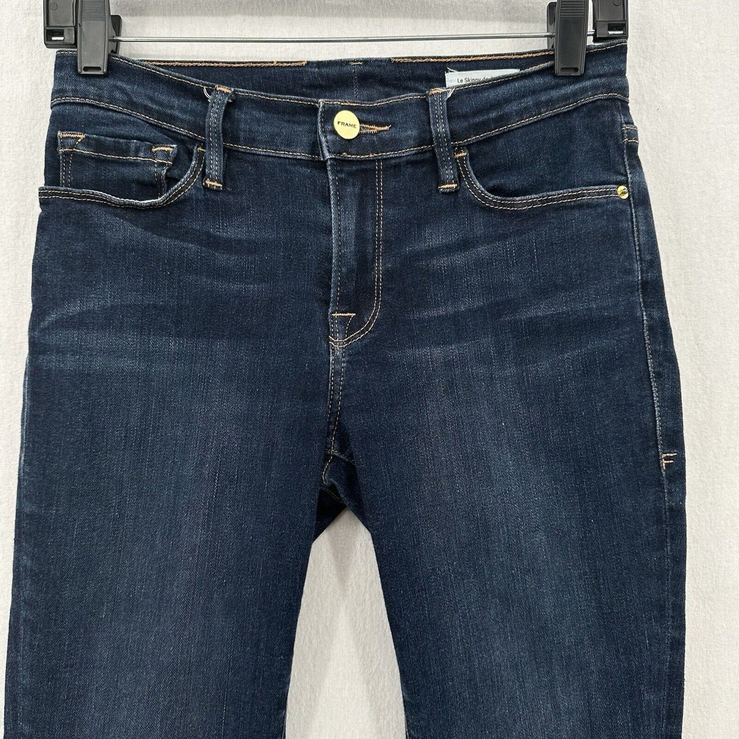 Frame Jeans Womens 28 Le Skinny De Jeanne Blue Stretch Denim Dark Wash