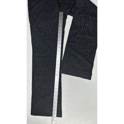 Sundance Pants Womens 6 Black Pinstripe Linen Cotton Coastal Contemporary