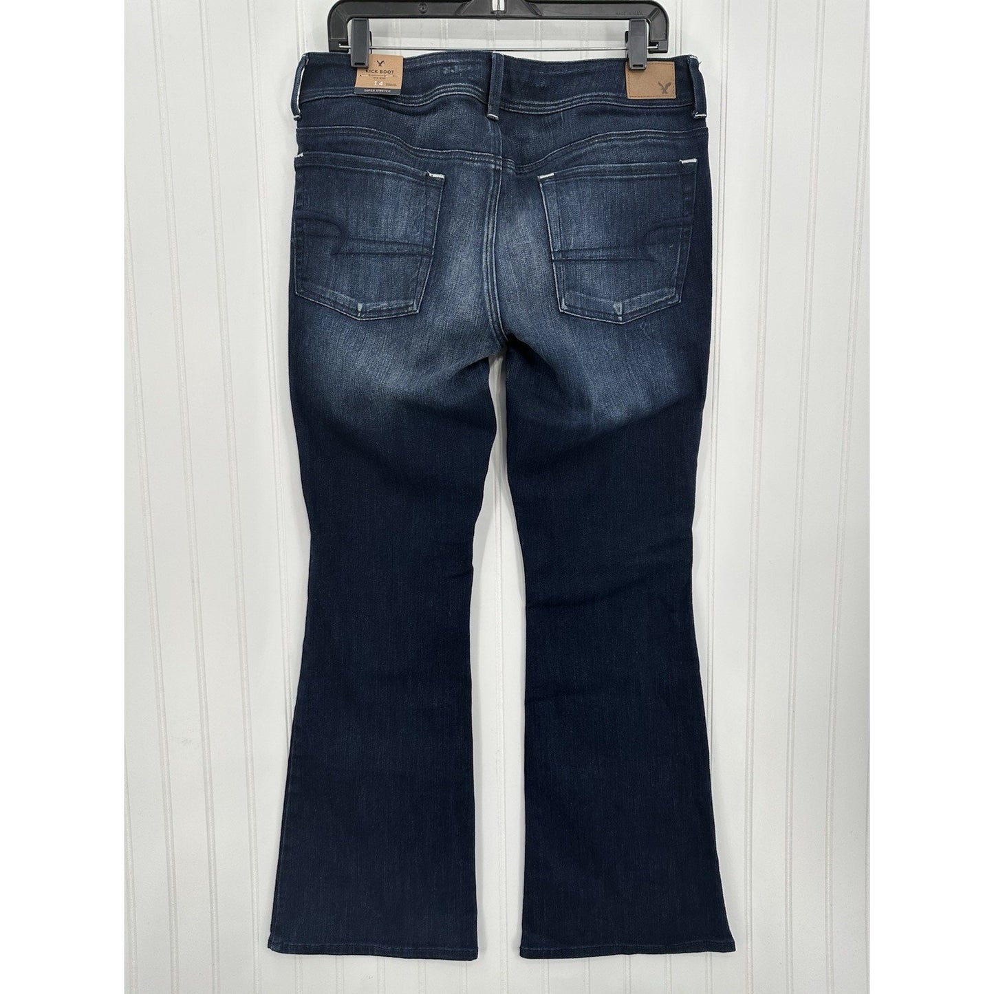 American Eagle Jeans Womens 14 Kick Boot Blue Denim Rodeo Cowboy Western NEW