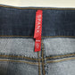 Spanx Jeans Women Medium Ankle Skinny Blue Pull On Stretch Denim Distressed Fray
