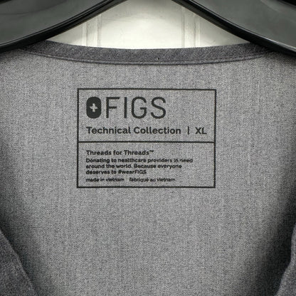 FIGS Scrub Top Womens XL Casma Technical Collection Graphite Gray Work Uniform