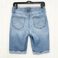 Lularoe Shorts 30 US 10 12 Skinny Bermuda Cuffed Blue Denim Tummy Panel Distress