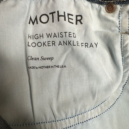 Mother Jeans Womens 29 High Waisted Ankle Fray Blue Denim Clean Sweep Dark Wash