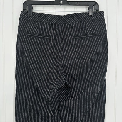 Sundance Pants Womens 6 Black Pinstripe Linen Cotton Coastal Contemporary