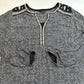 Lucky Brand Top Womens 1X Black White Embroidered Boho Lightweight Shirt Hi Low