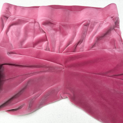 Juicy Couture Velour Pants XL Pink Wide Leg Pull On Lounge Y2K Barbie Girly