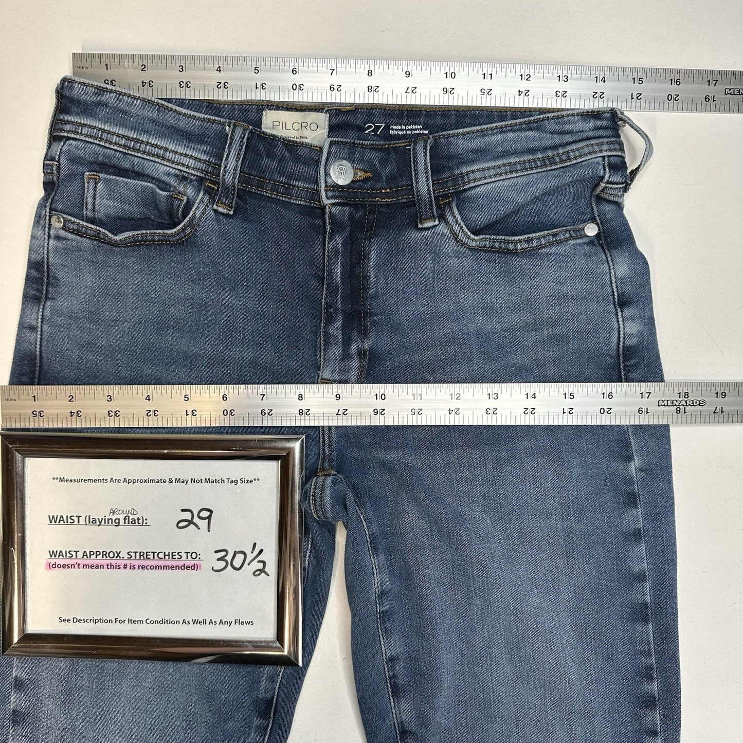 PILCRO Jeans Womens 27 Slim Boyfriend Midrise Blue Denim Med Wash Anthropologie