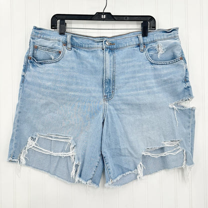 American Eagle Shorts 20 90s Boyfriend Bermuda Blue Denim Distressed Grunge