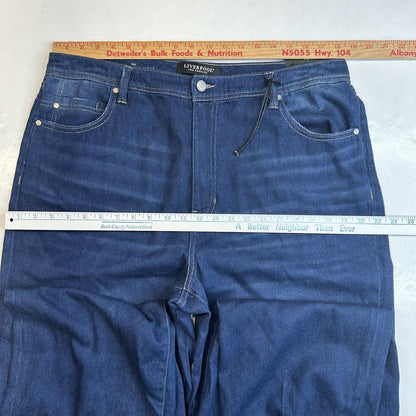 Liverpool Jeans 33/16 Womens Blue High Rise Straight Wide Denim Lightweight NEW