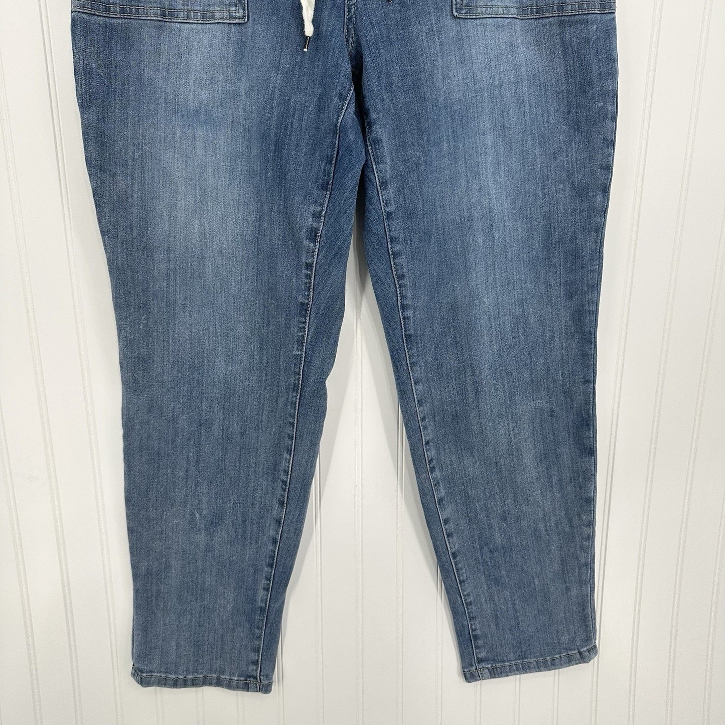 Judy Blue Jeans Womens 14W High Waist Jogger Blue Stretch Denim Elastic Waist