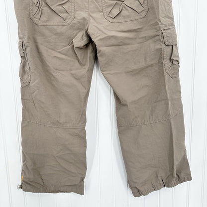 Lucy Activewear Pants Womens 6 Cargo Crop Brown Hiking Gorpcore Trail Cinch Hems
