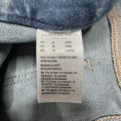 American Eagle Jeans 20 Curvy Super Hi Rise Flare Next Level Blue Denim Boho