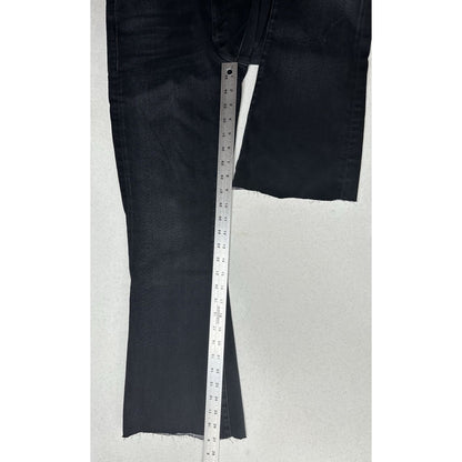 Mother Jeans Womens 32 Weekender Fray Flare US 12 Black Denim Thunder Road EUC