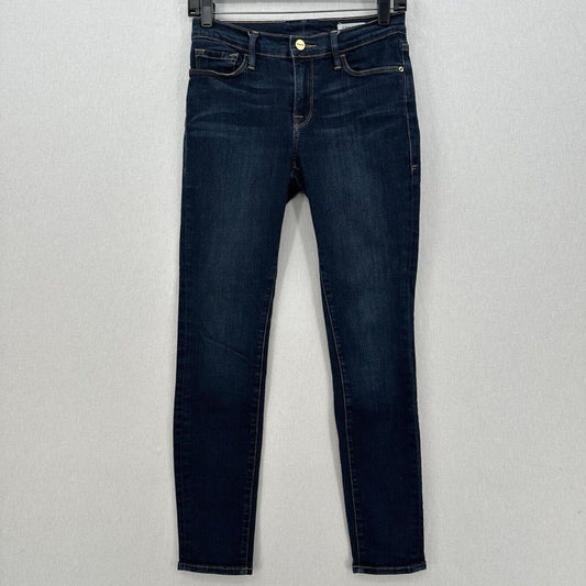 Frame Jeans Womens 28 Le Skinny De Jeanne Blue Stretch Denim Dark Wash