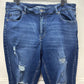 Kancan Jeans 20 Womens Skinny Blue Stretch Denim Distressed Fray Dark Plus Size