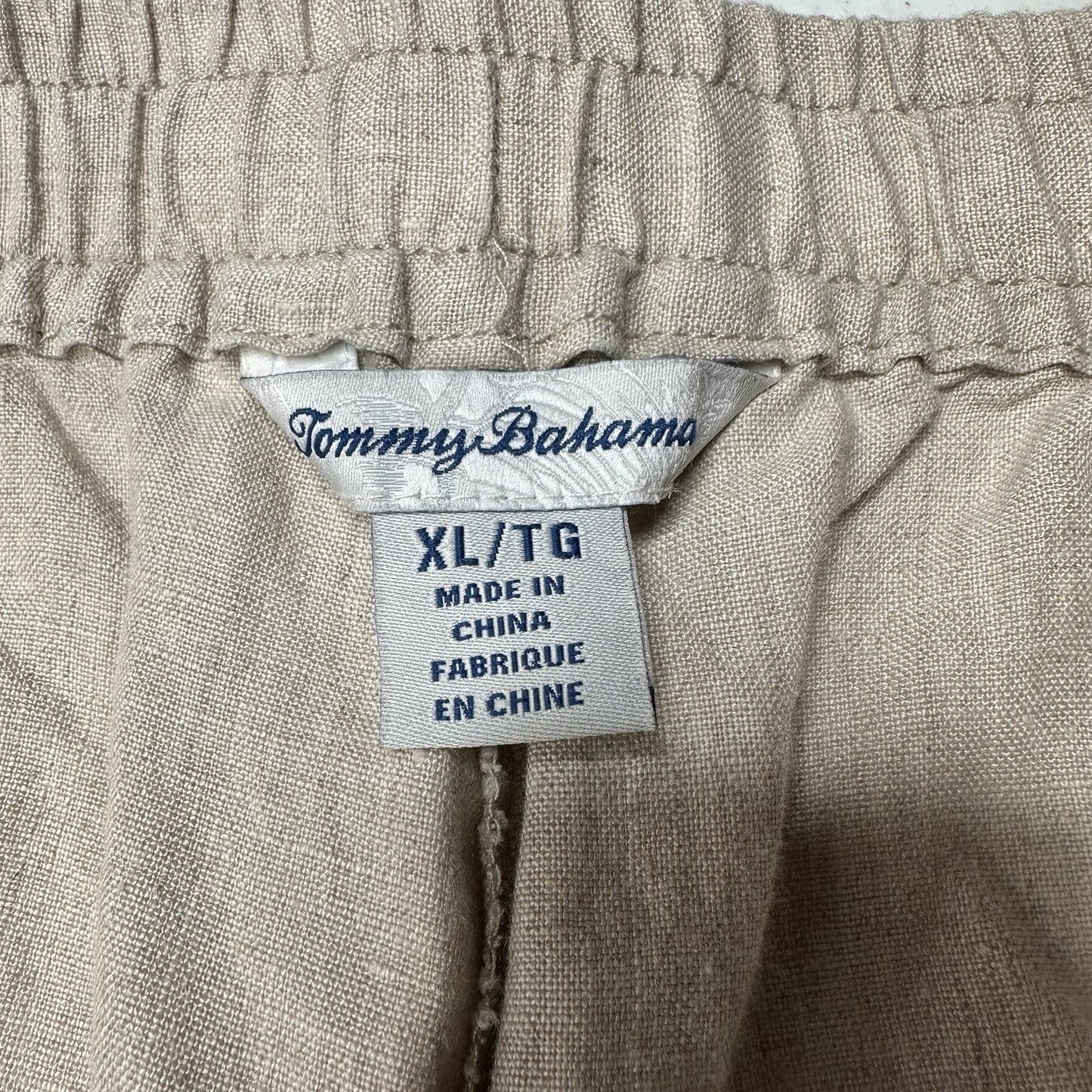 Tommy Bahama Pants Womens XL Linen Two Palms Easy Wide Leg Beige Lagenlook EUC