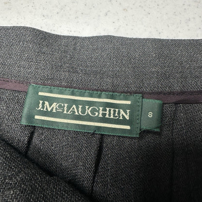 J McLaughlin Skirt Womens 8 Pleated Wool Gray Zip Academia Preppy Luxury *Flaw