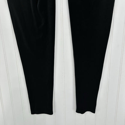 Spanx Leggings Womens 1X Black Velvet Pants Pull On Slimming Goth Emo Y2K EUC