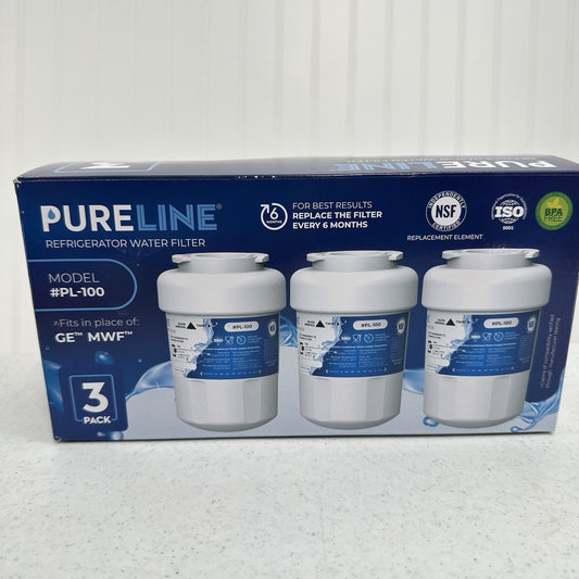 Pureline PL-100 Refrigerator Water Filter (3-Pack) New Sealed