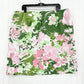 Talbots Skirt Womens 18W Green Pink Floral Lined Career Coastal Woven Cotton
