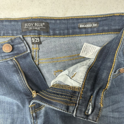 Judy Blue Jeans Womens 9 29 Relaxed Fit Blue Stretch Denim Dark Wash Distressed