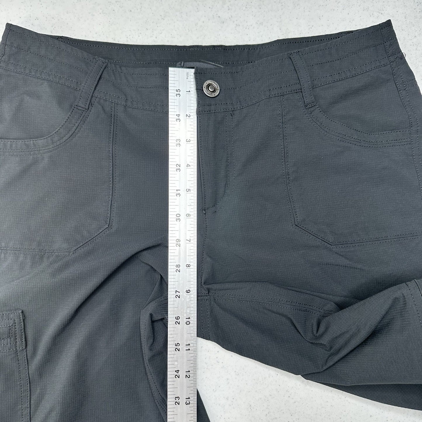 Kuhl Pants Womens 10 Convertible Horizn Recco Black Hiking Zip Off Shorts EUC