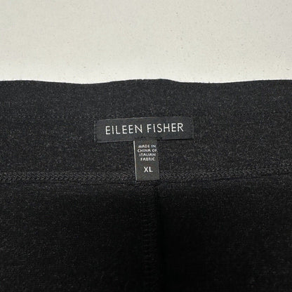 Eileen Fisher Skirt Womens XL Black Marl Pull On Slit Minimalist Capsule Career