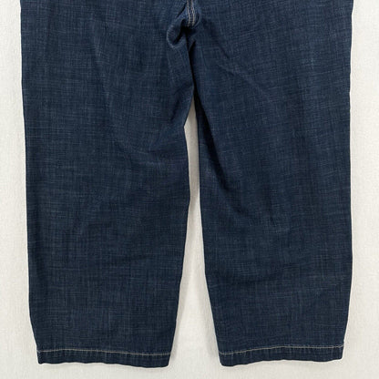 Chicos Jeans 2 Womens 12 Straight Crop Blue Stretch Denim Casual Dark Wash