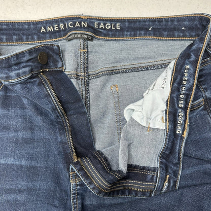 American Eagle Jeans Women 18 Super Hi Rise Jegging Blue Denim Dark Wash Comfort