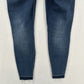 Spanx Jeans Women Medium Ankle Skinny Blue Pull On Stretch Denim Distressed Fray