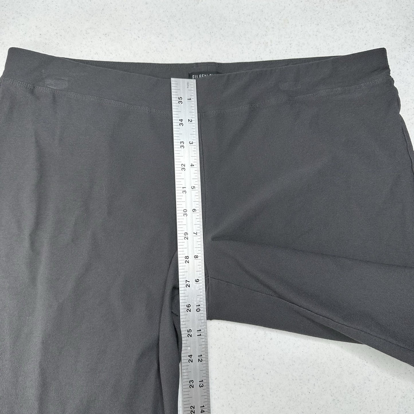 Eileen Fisher Pants Large Washable Crepe Slim Ankle Gray Coastal ContemporaryEUC