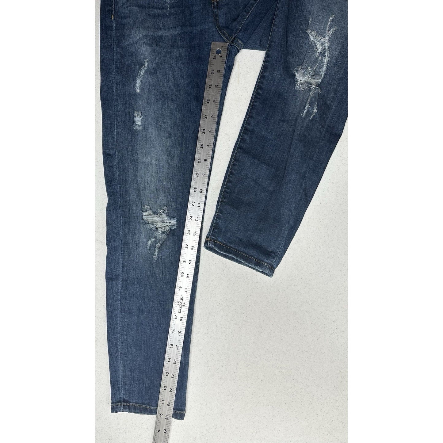 Judy Blue Jeans Womens 9 29 Relaxed Fit Blue Stretch Denim Dark Wash Distressed