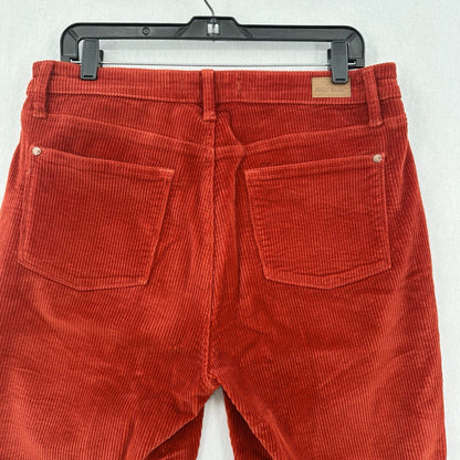 Judy Blue Jeans Womens 15 32 Corduroy Ankle Straight Rust Red Orange Preppy EUC