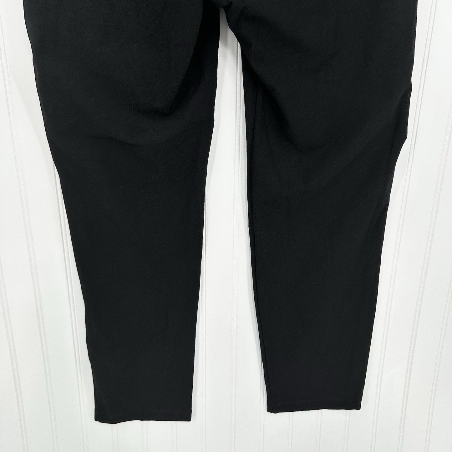 Eileen Fisher Pants XL Washable Crepe Slim Leg Black Minimalist Contemporary