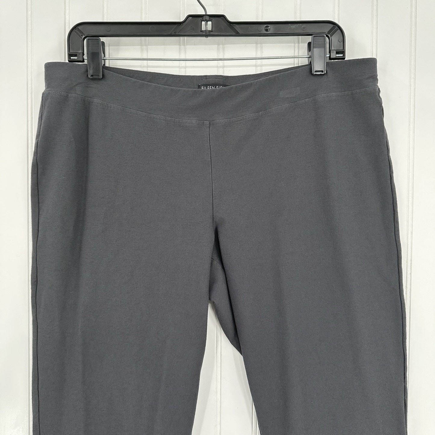 Eileen Fisher Pants Large Washable Crepe Slim Ankle Gray Coastal ContemporaryEUC