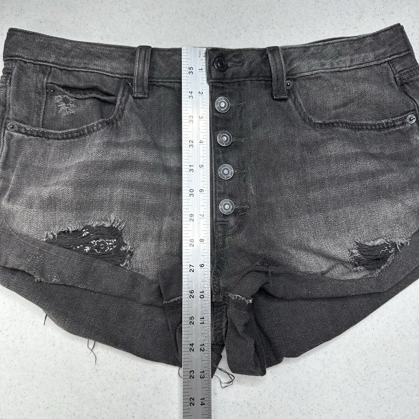 We The Free People Shorts Womens 30 Faded Black Denim Button Fly Anthropologie