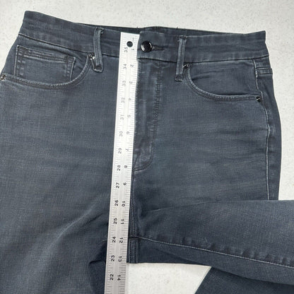 Good American Jeans Women 10 30 Good Waist Crop Skinny Ankle Blue Denim Fray EUC