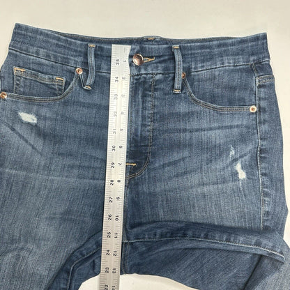 Good American Jeans Women 6 28 Good Waist Skinny High Rise Blue Denim Distressed