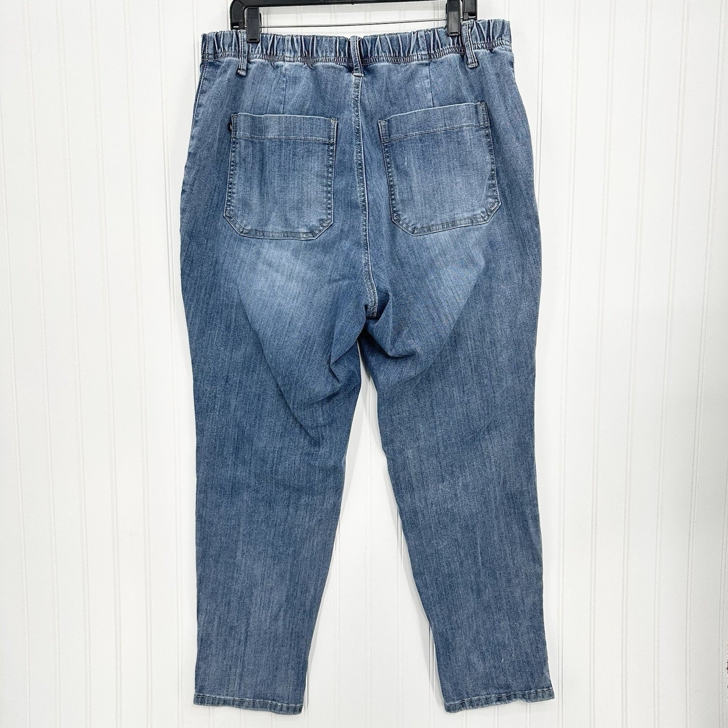 Judy Blue Jeans Womens 14W High Waist Jogger Blue Stretch Denim Elastic Waist