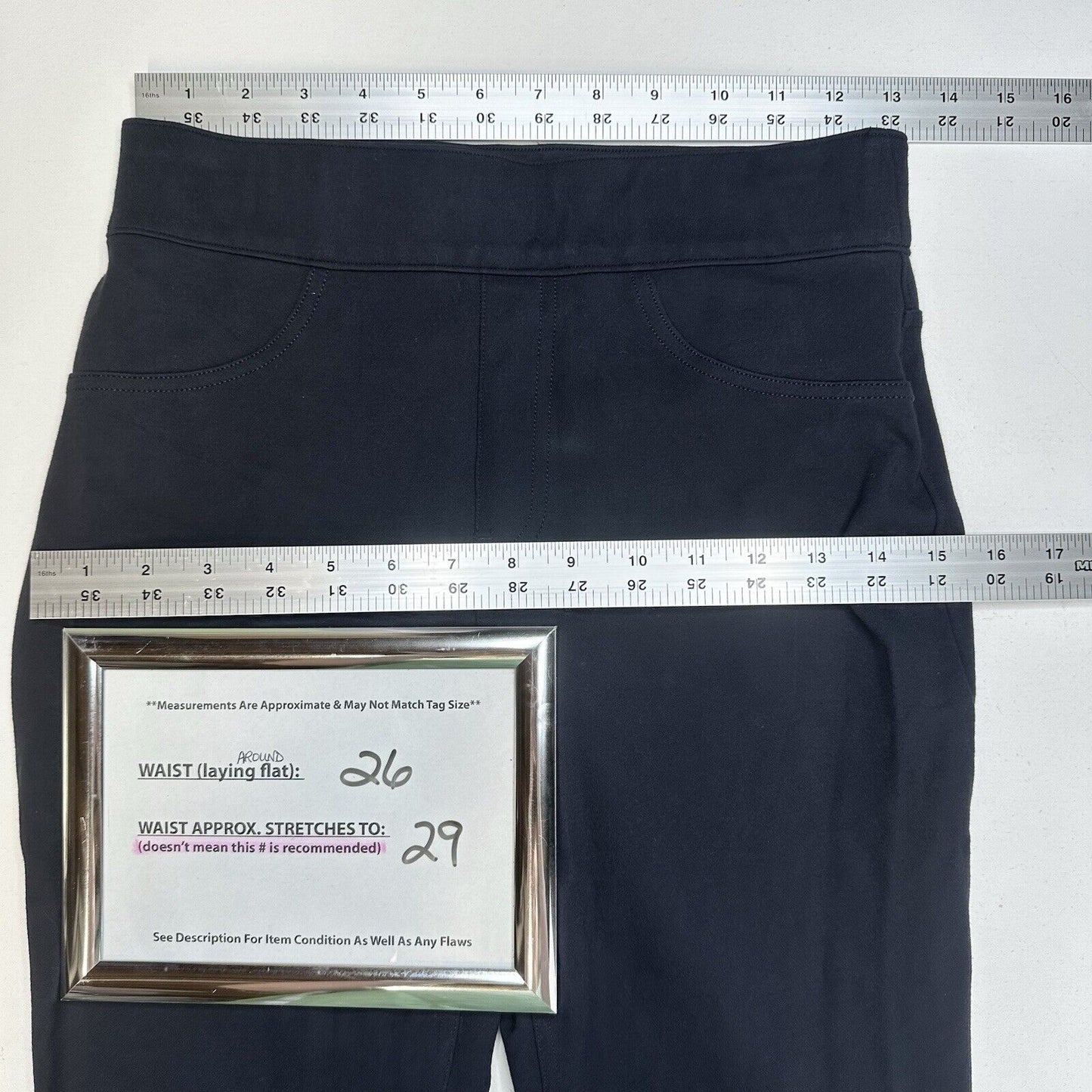 Spanx Pants Womens Small Perfect Ponte Skinny Ankle Navy Blue Legging Career
