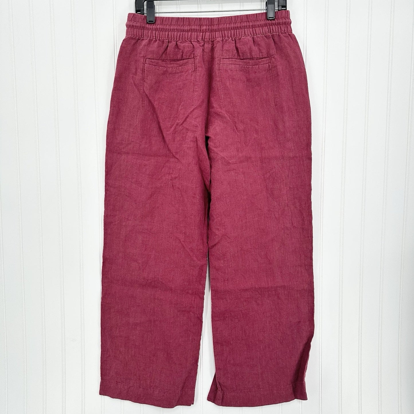 Athleta Pants Womens 6P Retreat Linen Wide Leg Maroon Coastal Beach Lagenlook