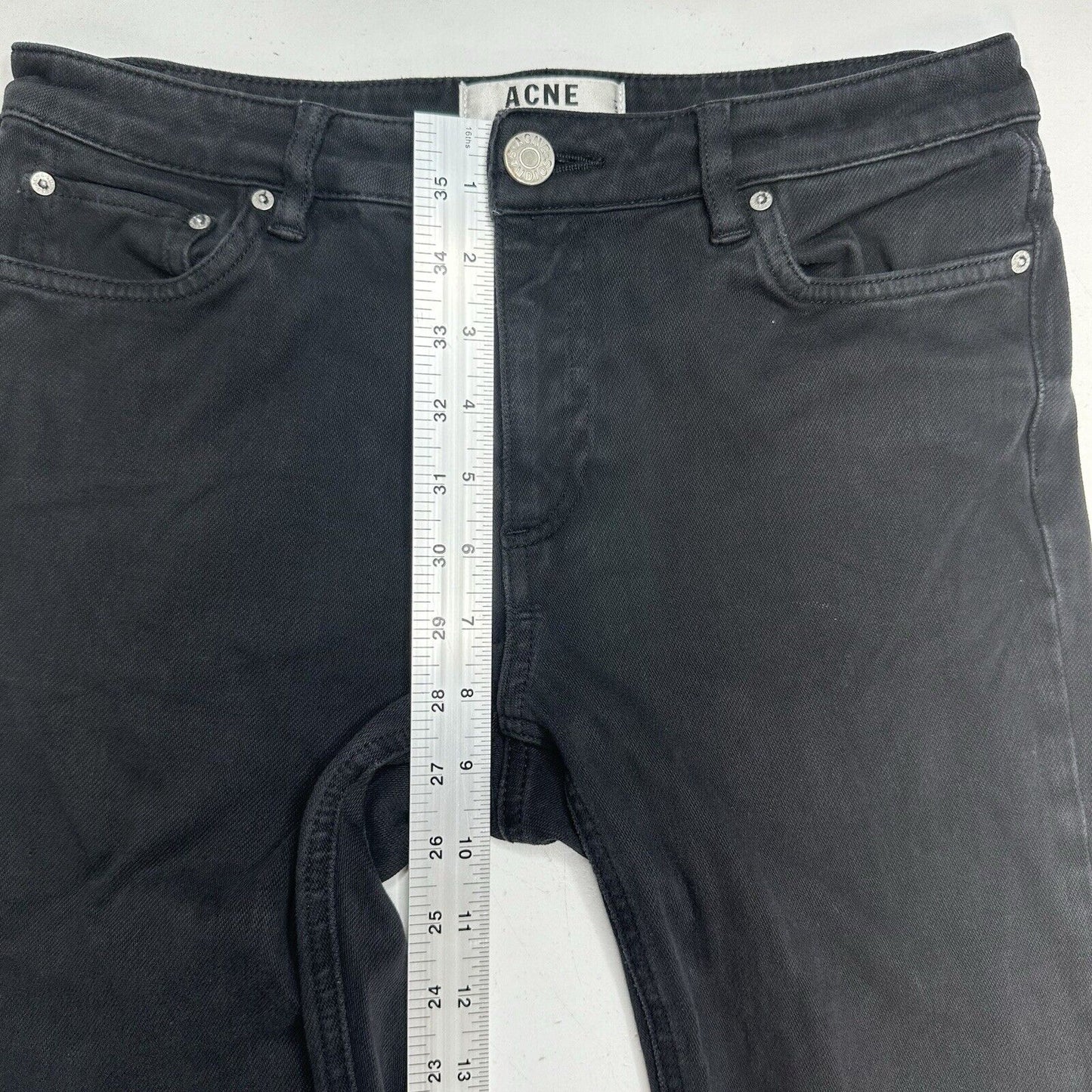 Acne Studios Jeans Womens 27 Skinny Black Skin 5 Stretch Denim *Flaw