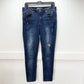 Democracy Jeans 8 Skinny Ab Solution Blue Stretch Denim Distressed Tummy Control