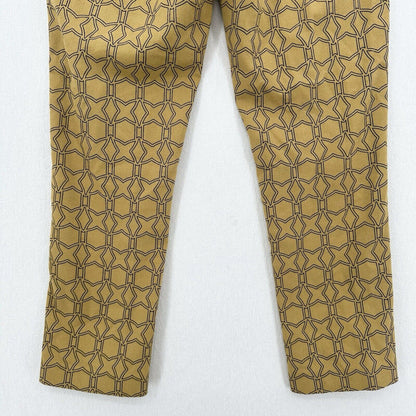 Tibi Pants Womens 2 Slim Crop Mustard Yellow Cotton Throwing Stars Career Preppy