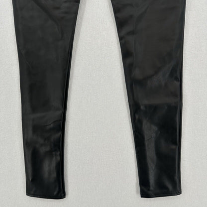Spanx Leggings Womens Large Black Faux Leather Assets Pull On Pants Slimming EUC