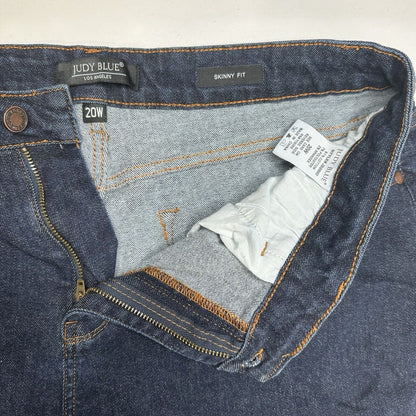 Judy Blue Jeans Womens 20W Skinny Blue Stretch Dark Denim Comfort Plus Size EUC