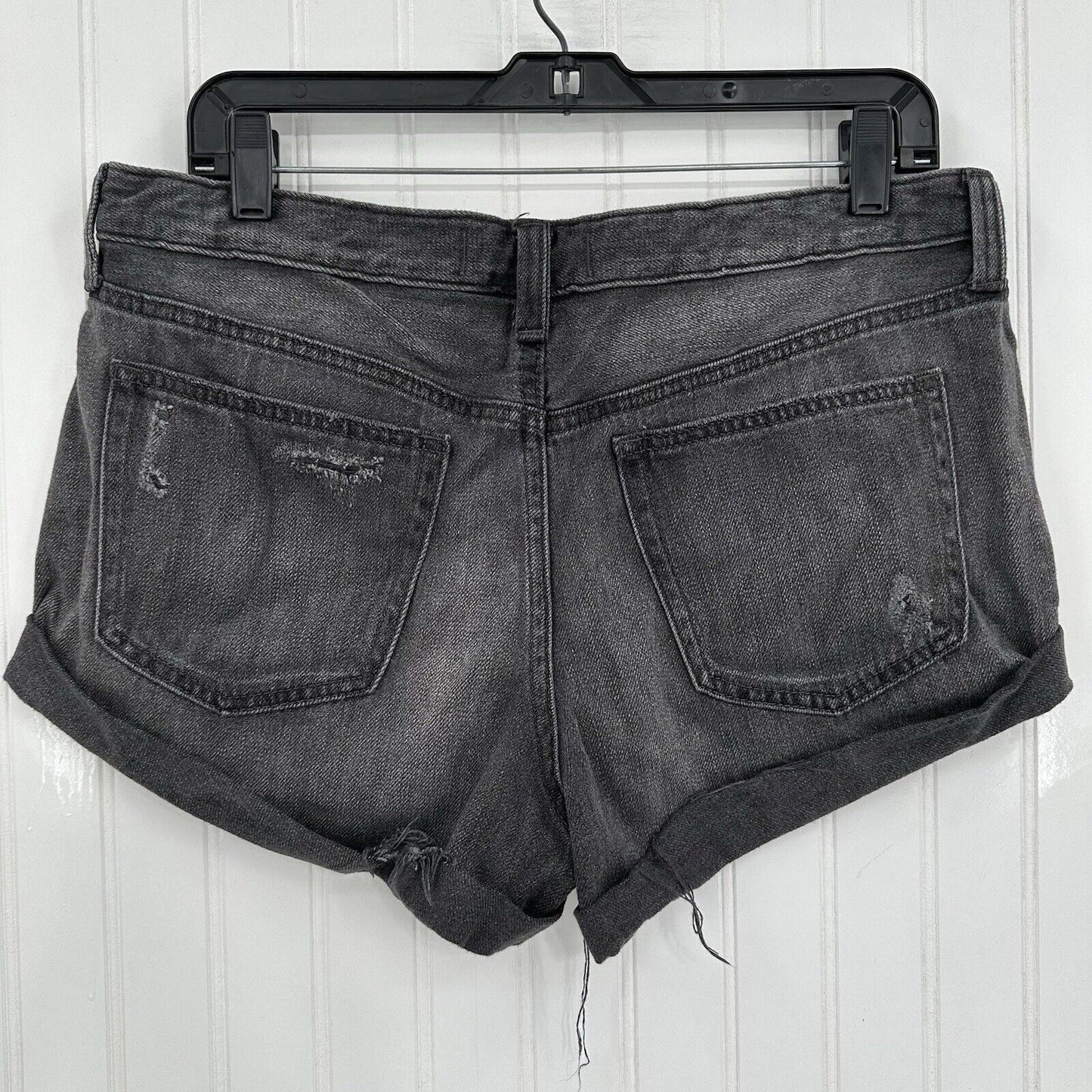 We The Free People Shorts Womens 30 Faded Black Denim Button Fly Anthropologie