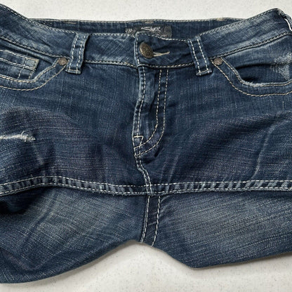 Silver Jeans Womens 30 Suki Boot Surplus Blue Bootcut Denim Western Gold Sequins