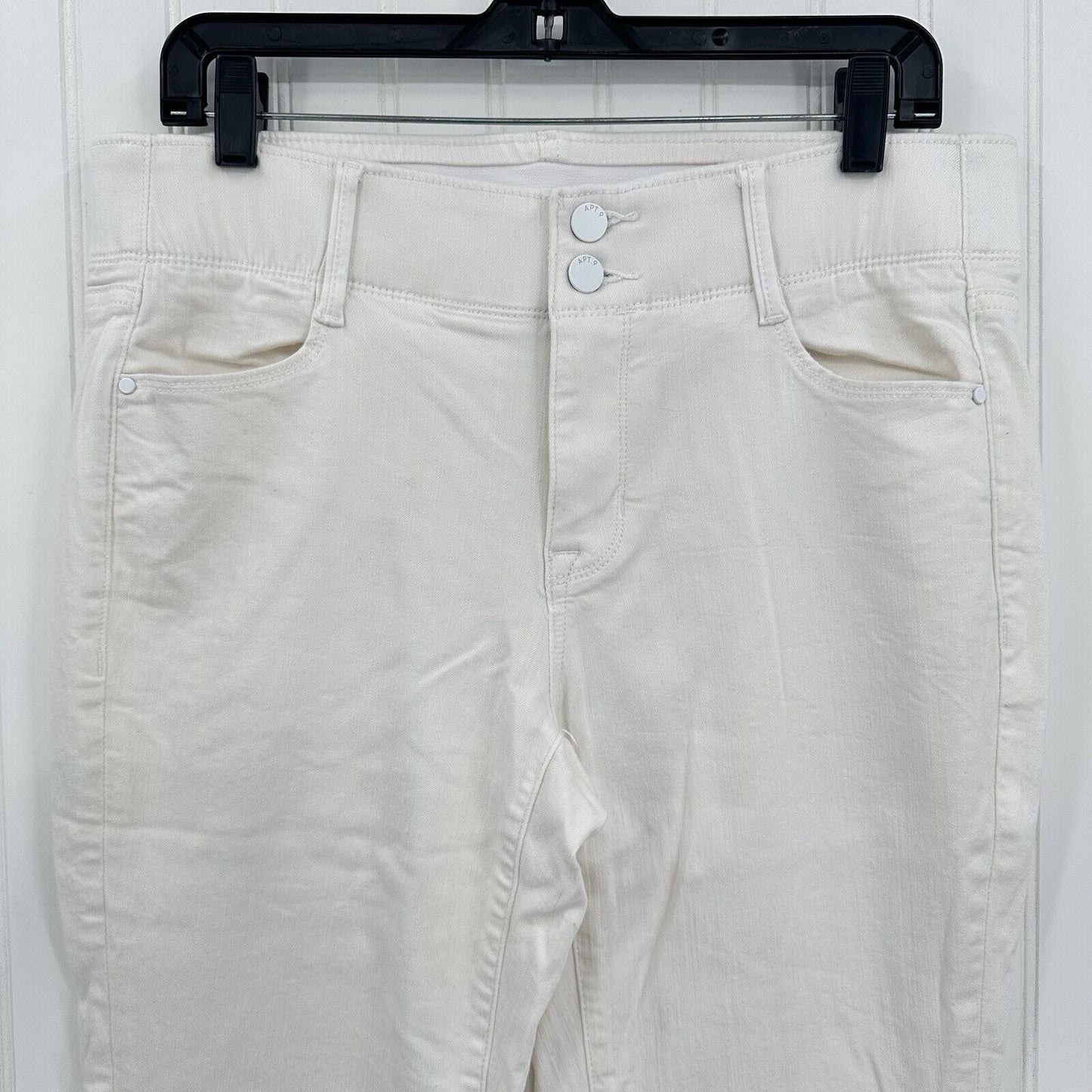 Apt 9 Jeans Womens 12 Bootcut Tummy Control White Stretch Denim Comfort Preppy